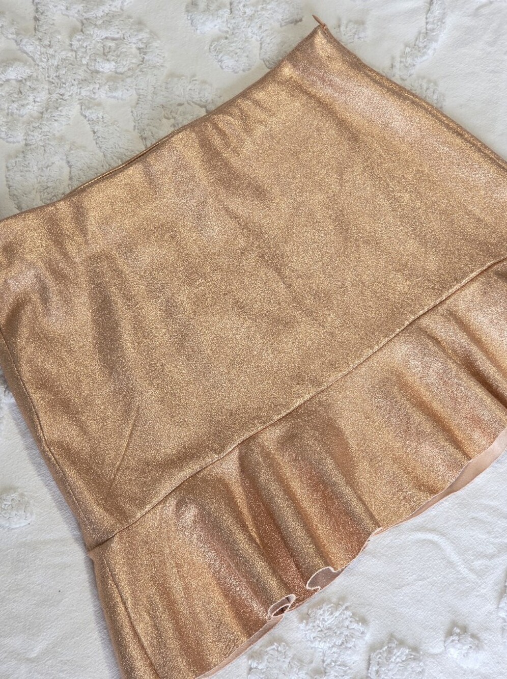 Zara Trafaluc Metallic Rose Gold Peplum Mini Skirt XS NWOT - Picture 4 of 16